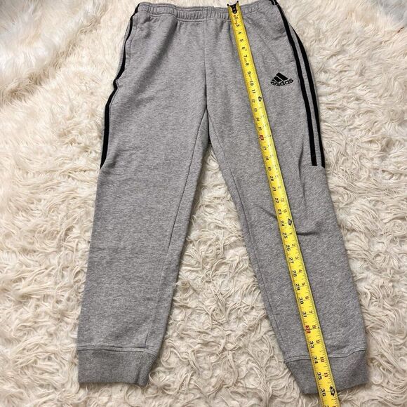 Adidas Men's Medium Essential Joggers Pants Grey & Black Striped Sweatpants - Picture 3 of 10